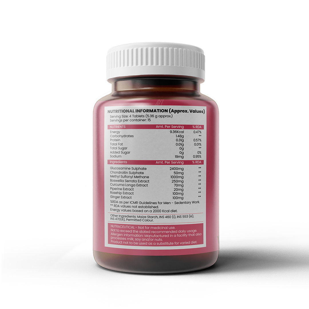 Healthcom Joint-Glue Glucosamine Sulphate Tablets | Joint Pain & Cartilage Support | 60 Tabs