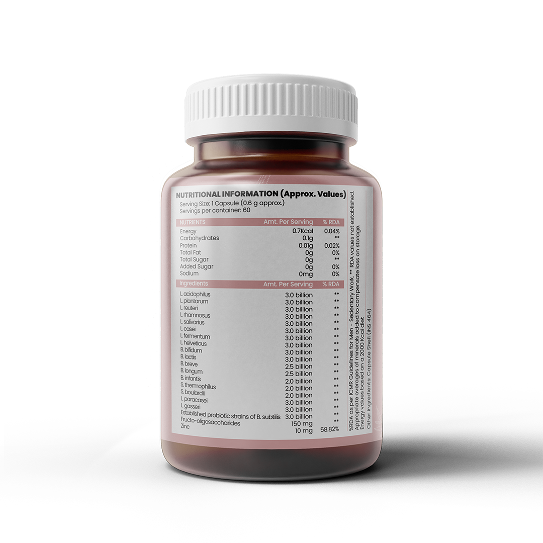 Healthcom Gut-Sync Probiotics Capsules | Digestive Health & Gut Flora Support | 60 Caps