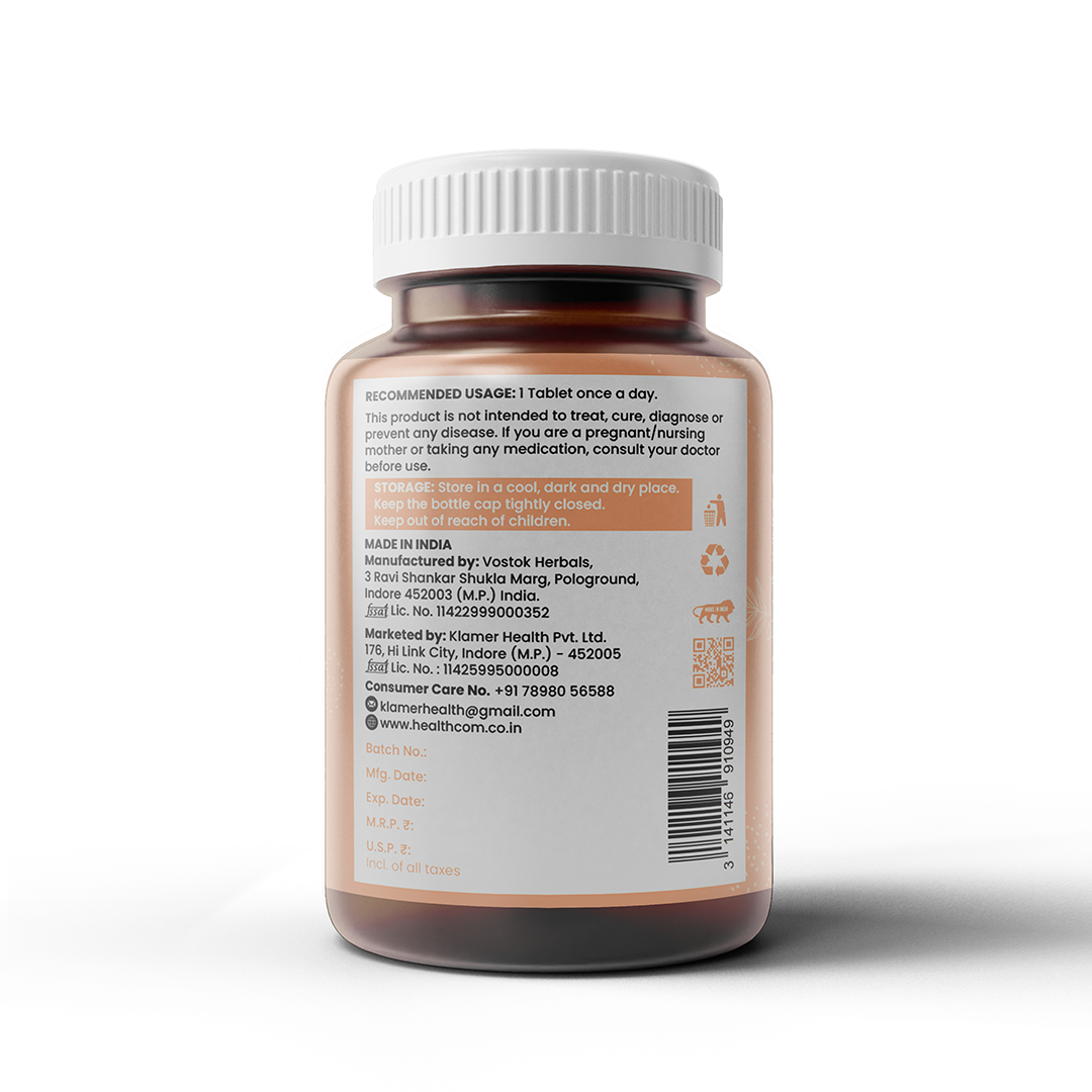 Healthcom Calco-12 Tablets | Calcium & Vitamin D3 for Strong Bones | 60 Tabs