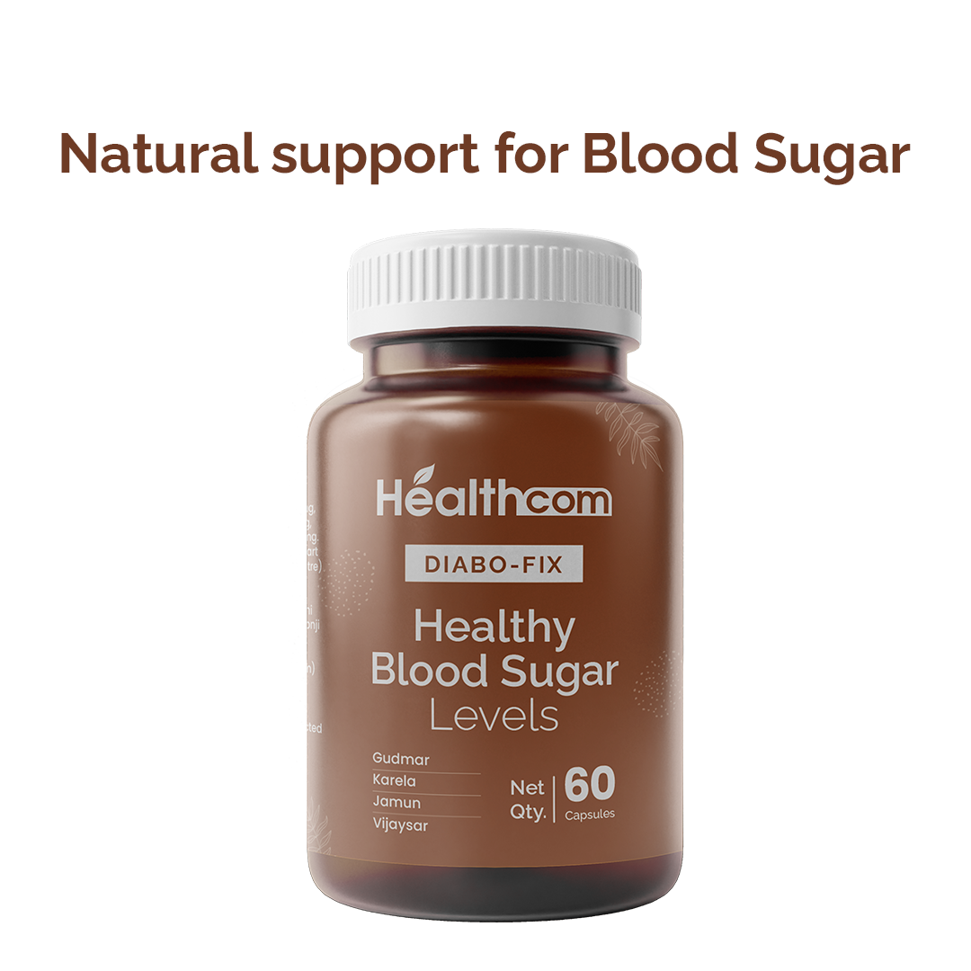 Healthcom Diabo-Fix Capsules | Ayurvedic Blood Sugar Support & Glucose Control | 60 Caps