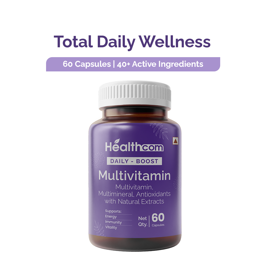 Healthcom Daily-Boost Multivitamin Capsules | Energy & Overall Wellness Supplement | 60 Caps