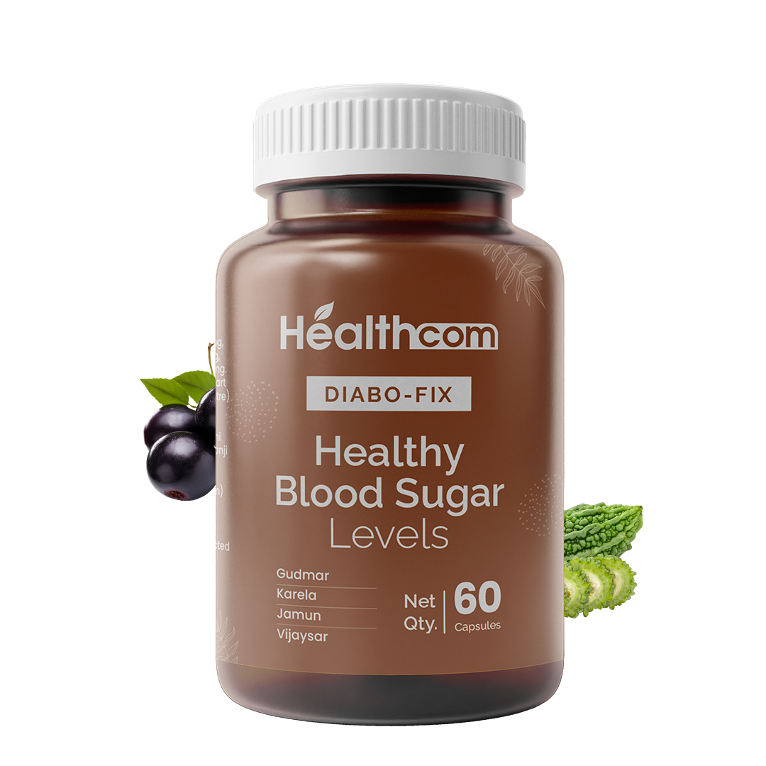 Healthcom Diabo-Fix Capsules | Ayurvedic Blood Sugar Support & Glucose Control | 60 Caps