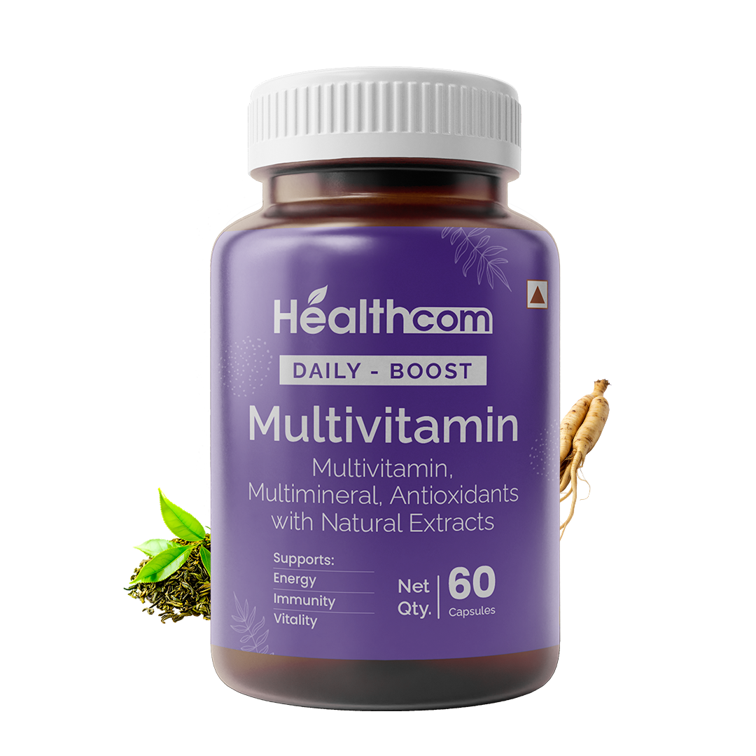 Healthcom Daily-Boost Multivitamin Capsules | Energy & Overall Wellness Supplement | 60 Caps