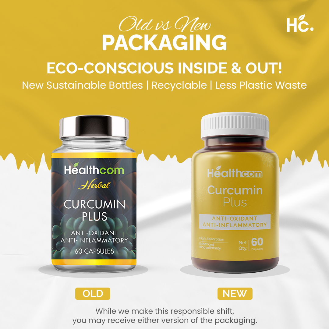 Healthcom Curcumin Plus Capsules | Turmeric Extract for Inflammation & Immunity | 60 Caps