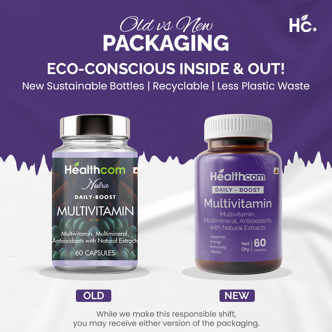 Healthcom Daily-Boost Multivitamin Capsules | Energy & Overall Wellness Supplement | 60 Caps