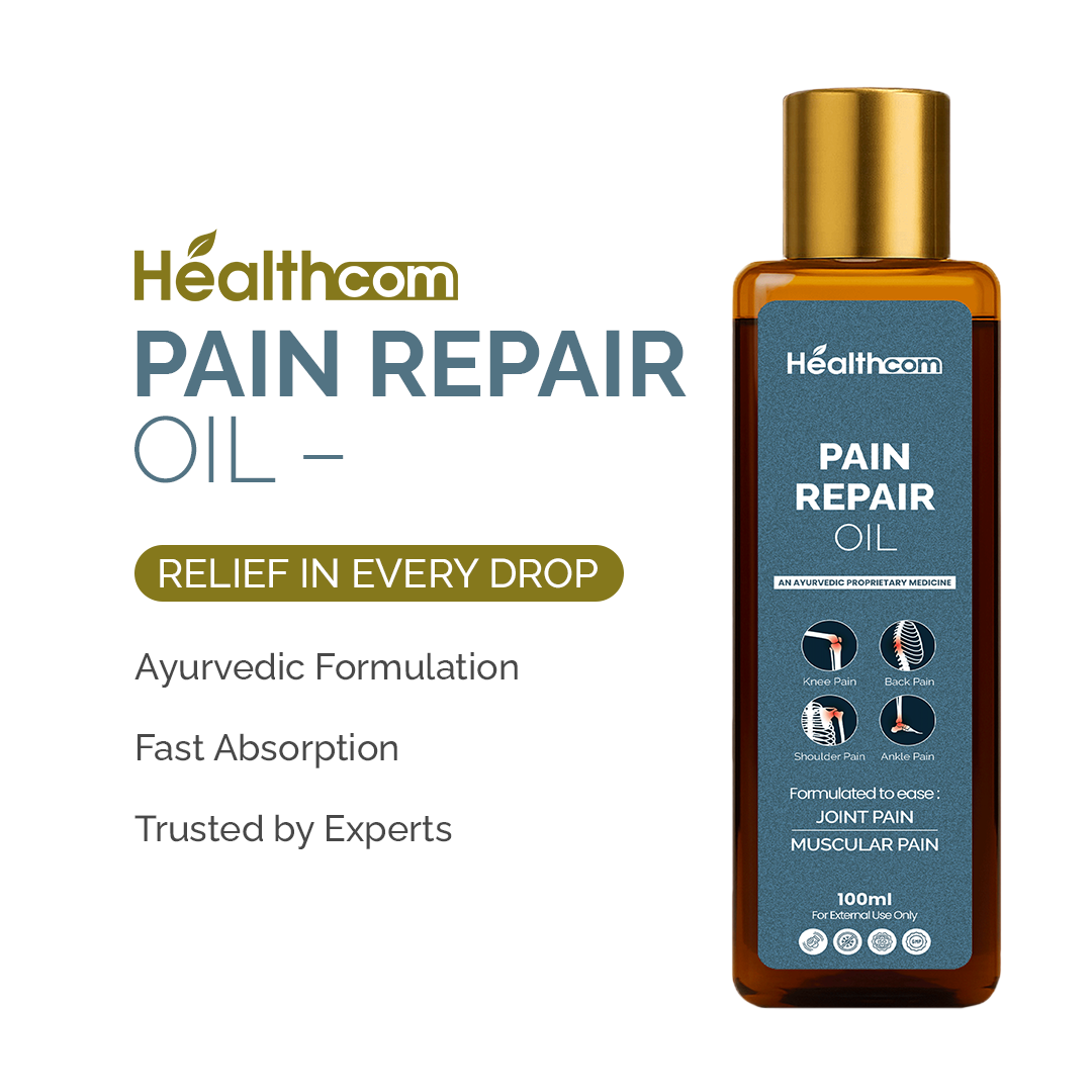 Healthcom Pain Repair Oil | Ayurvedic Relief for Joint, Muscle, Back & Knee Pain | 100ml