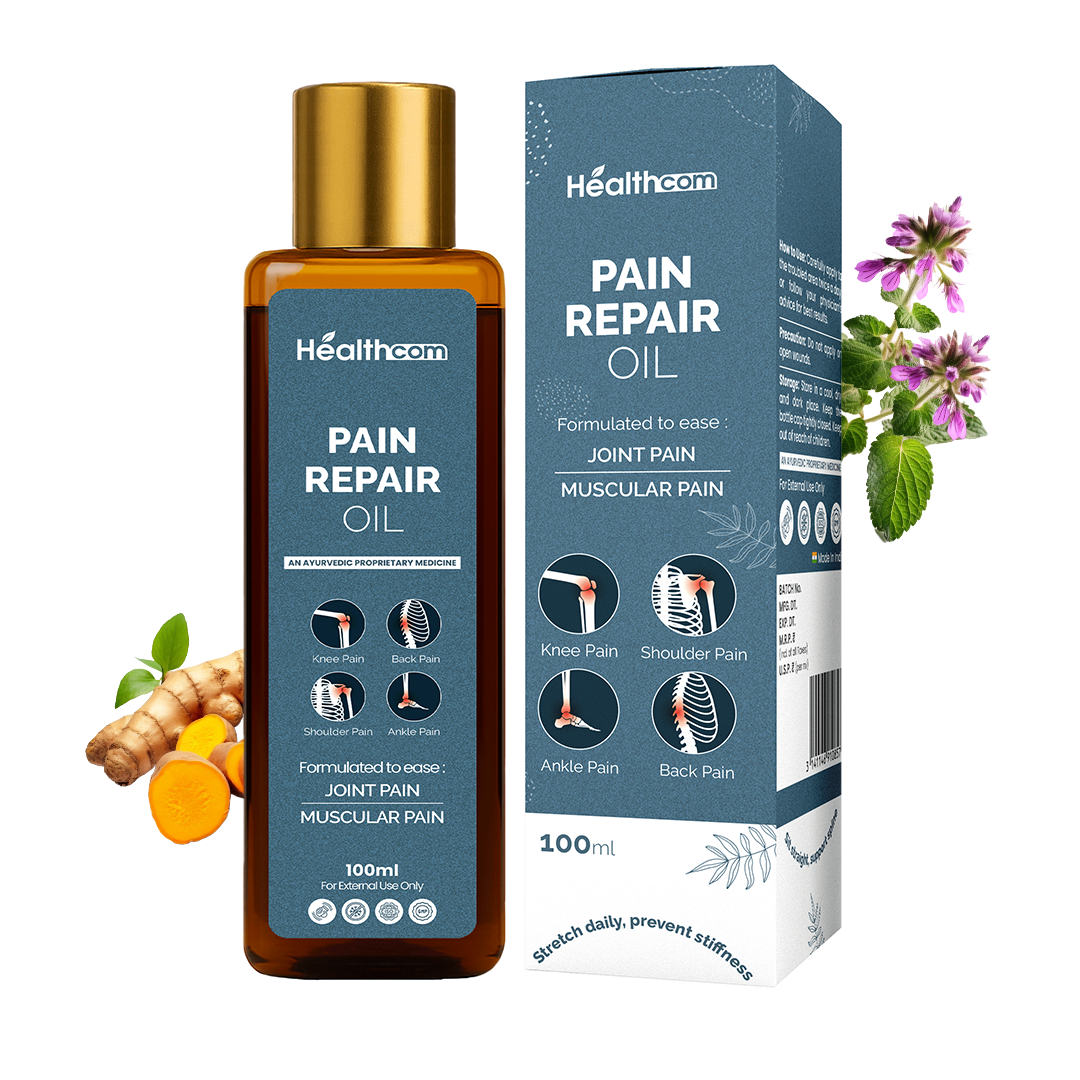 Healthcom Pain Repair Oil | Ayurvedic Relief for Joint, Muscle, Back & Knee Pain | 100ml